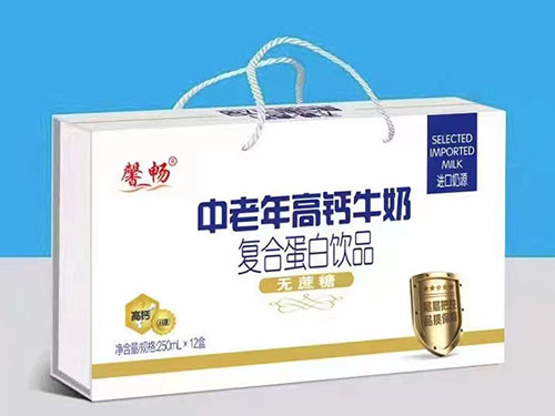 中老年高鈣牛奶無(wú)蔗糖復合蛋白飲品木盒